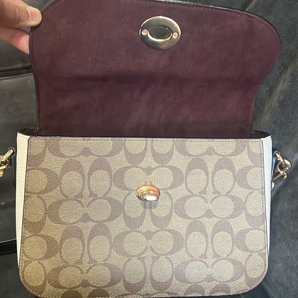 Coach Marlie top Handle Satchel in blocked canvas - Picture 6 of 9